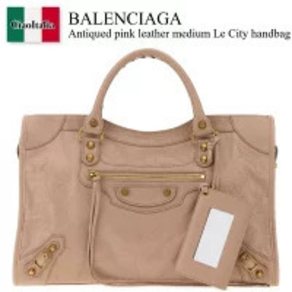 Balenciaga Bag Handbag Antiqued Pink Leather Le City